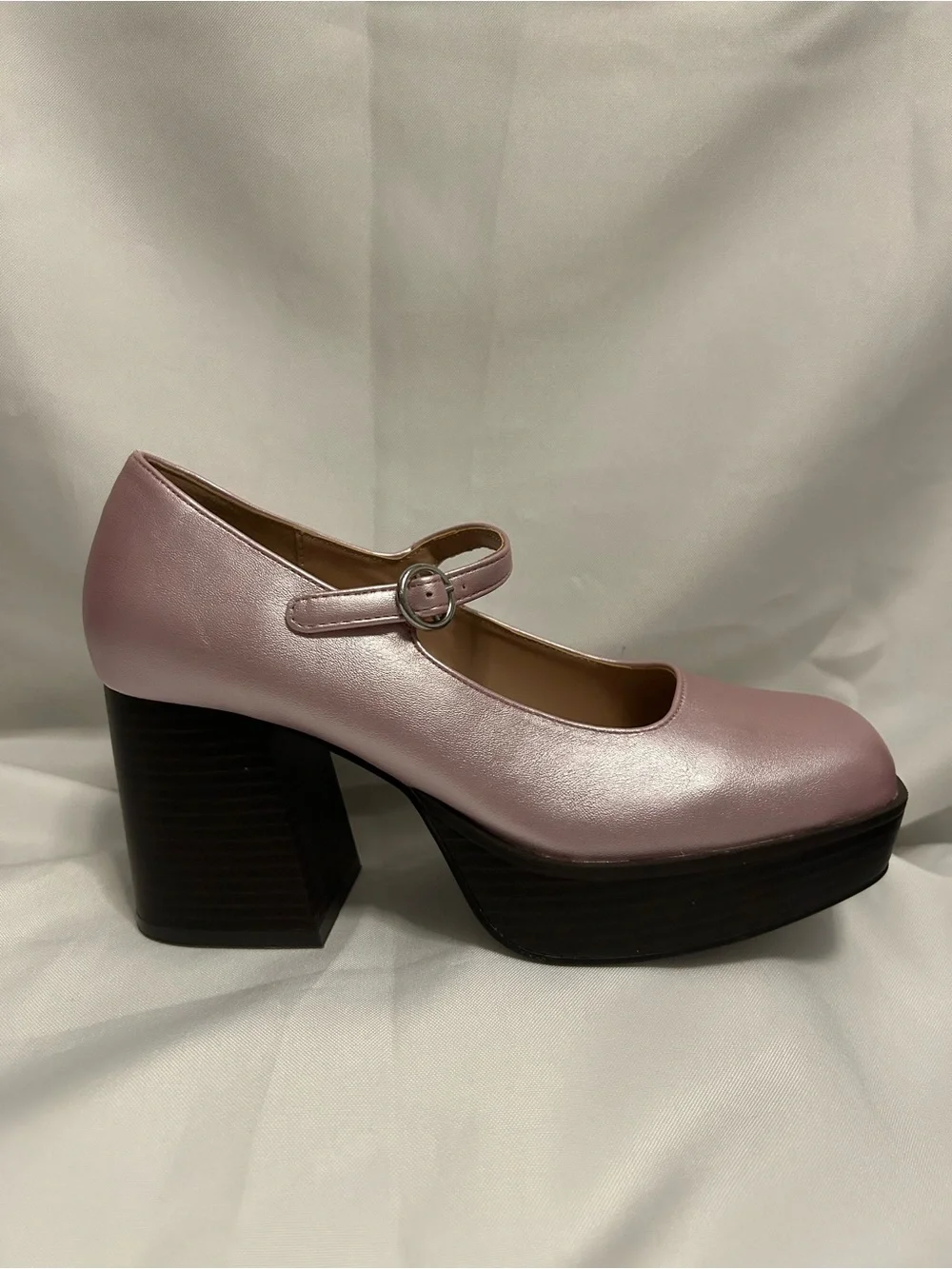 Coconuts by Matisse Metallic Light Pink Mary Jane Platform Heels